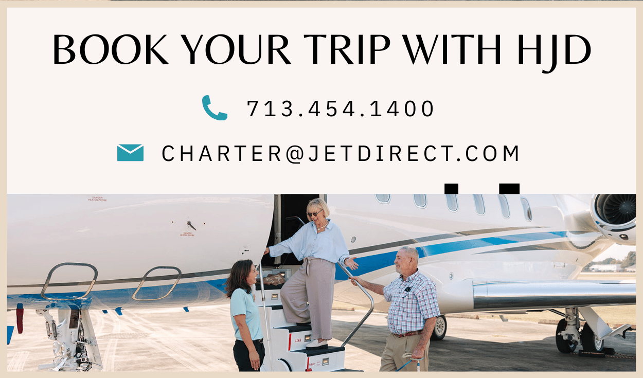 Book your private jet charter with Houston Jet Direct contact information for private flight reservations