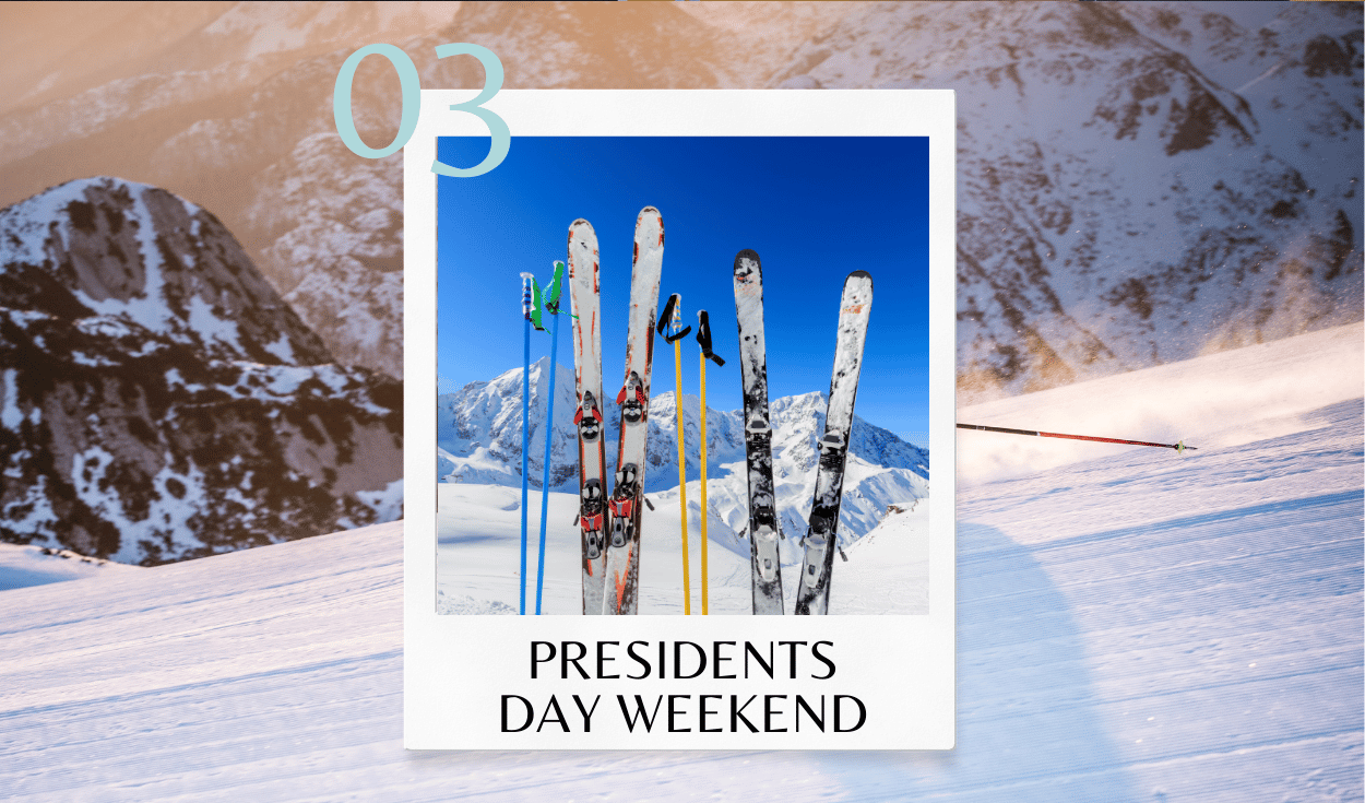 Presidents Day weekend ski trip destinations accessible by private jet charter