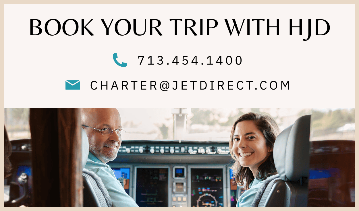 Houston Jet Direct private jet charter contact information with phone number and email to book a private flight